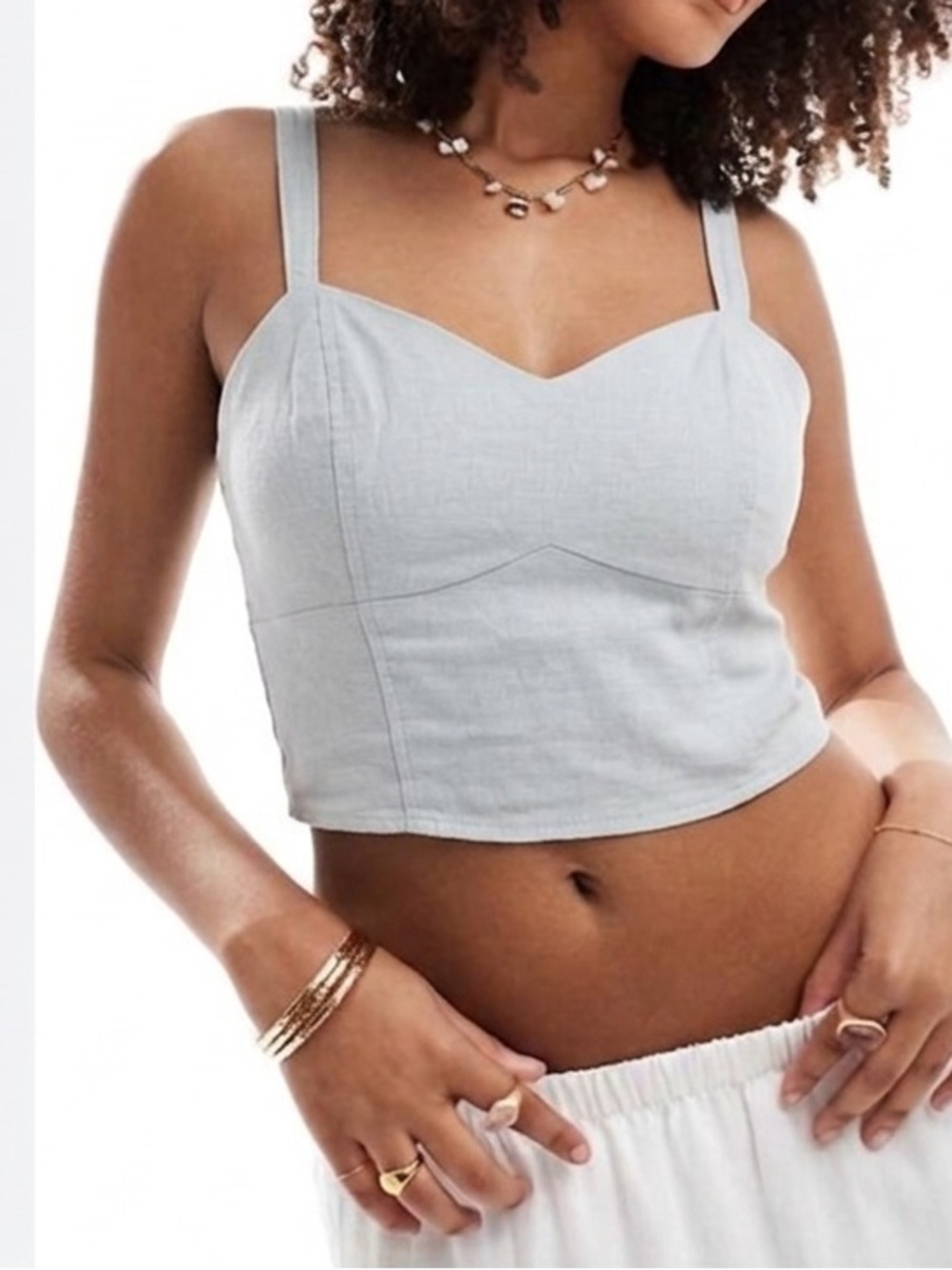 Hollister Linen-Blend Crop Top